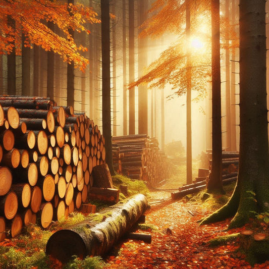 Holz Holzbalken Holzbaumstamm Baumstamm Herbst Forstwald Wald Massivholz