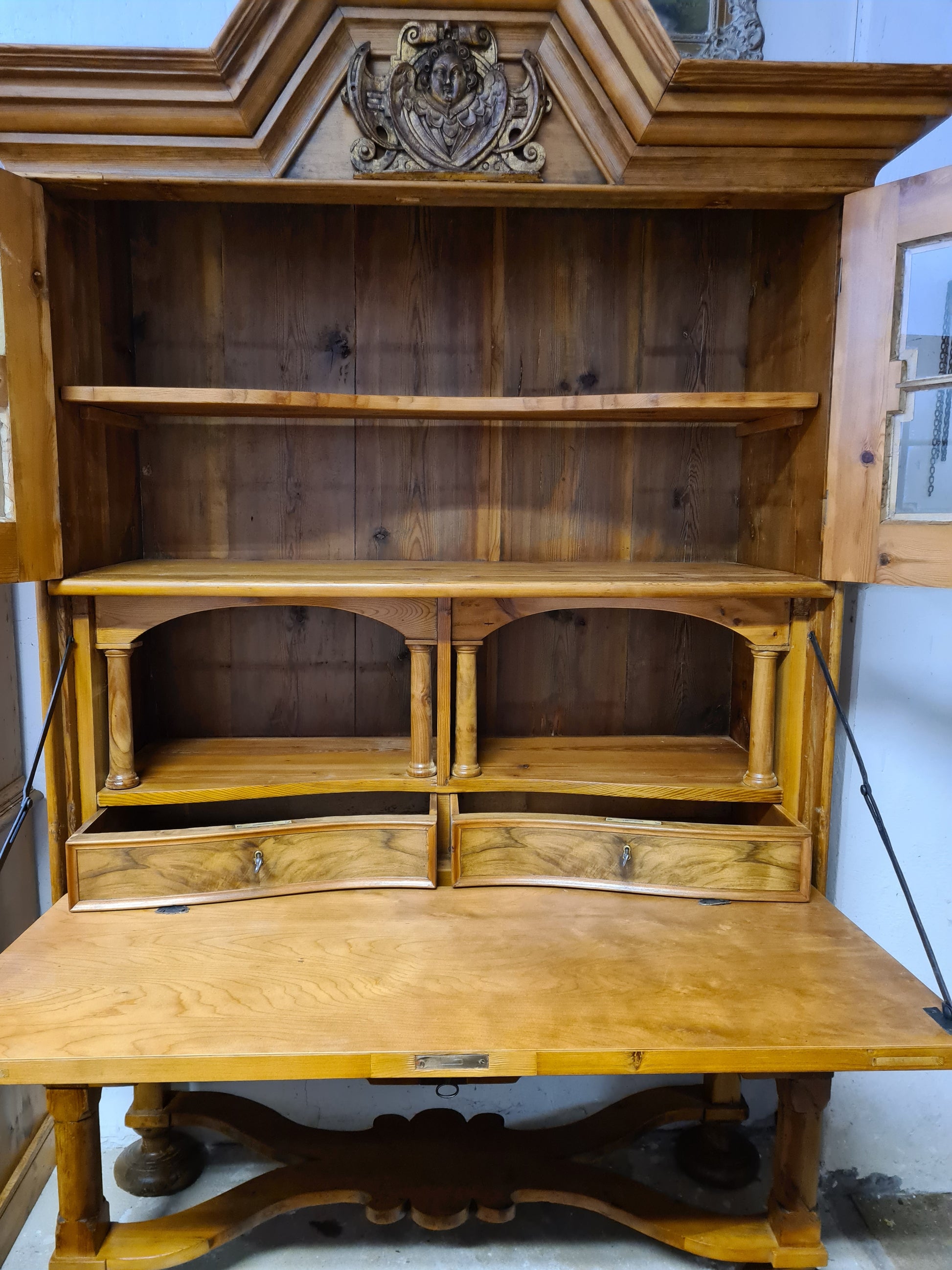 Barock Kabinettschrank Kiefer