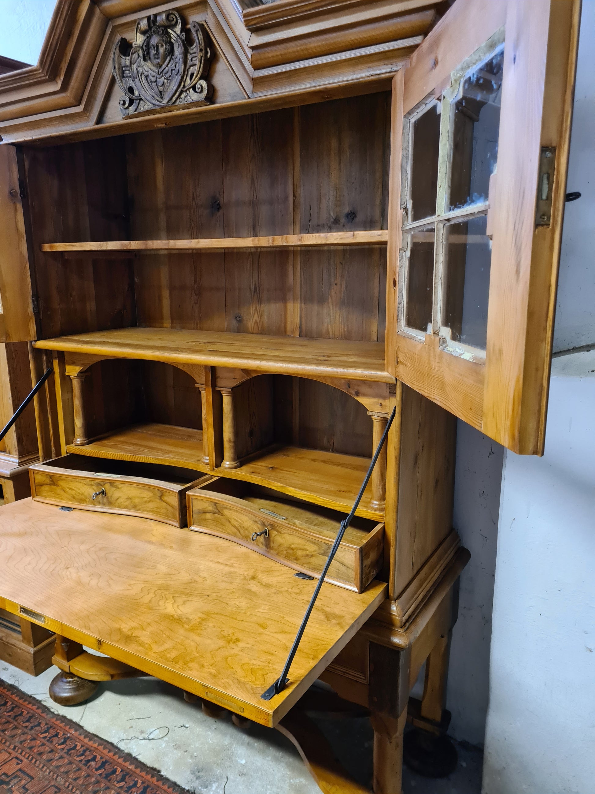 Barock Kabinettschrank Kiefer