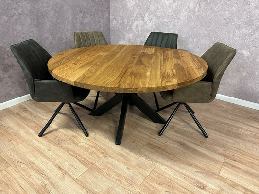 Runder Esstisch Eiche Rund Massivholz Wohnzimmer