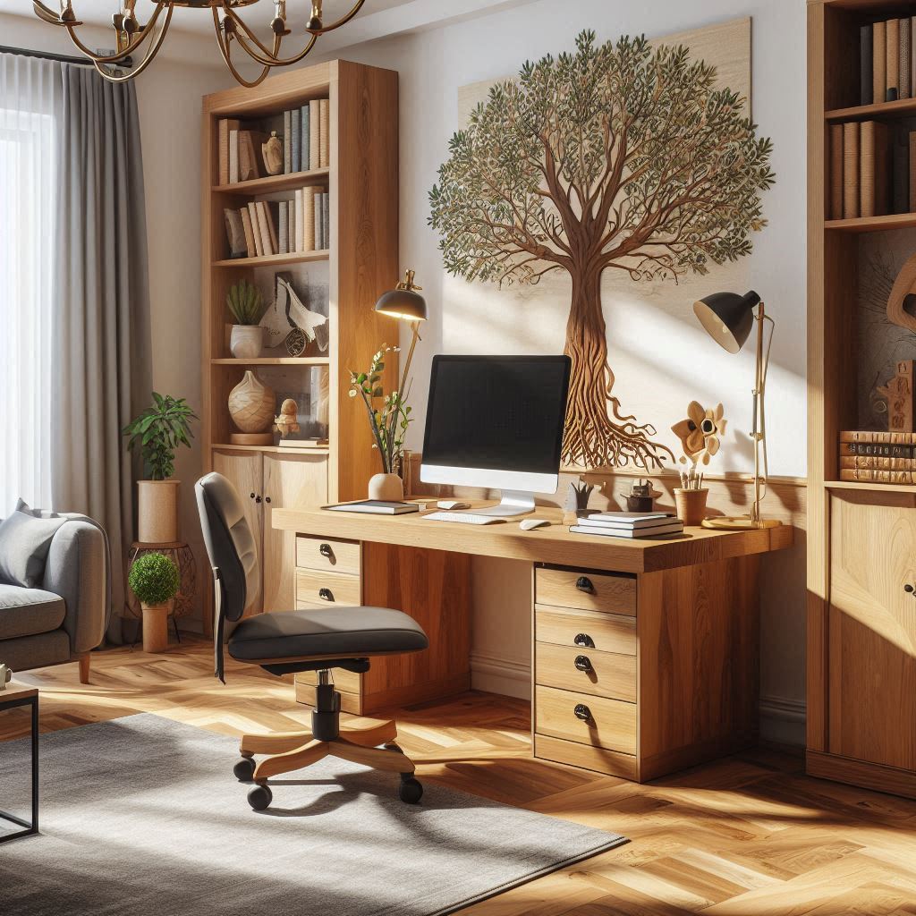 Homeoffice kleine Wohnung Holz Tisch