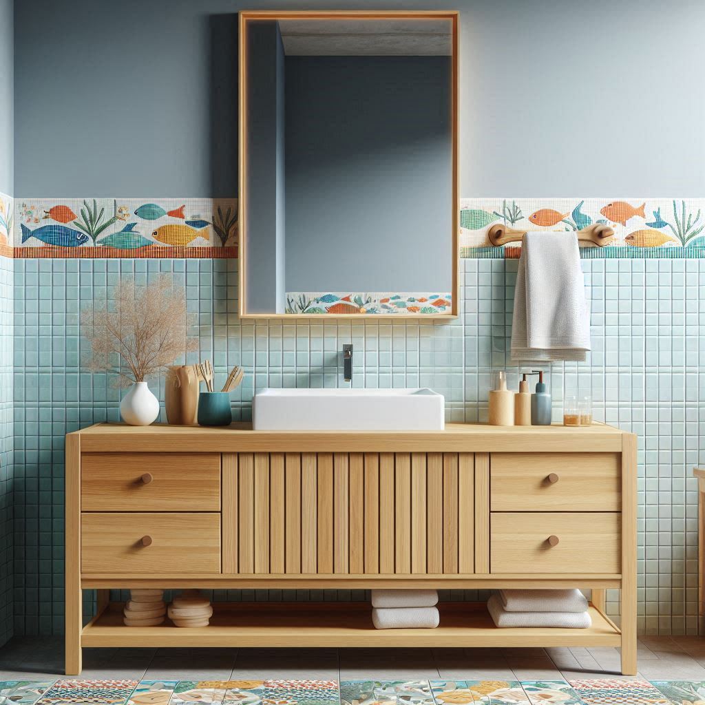 Badezimmer Holz Waschtischplatte Eiche Esche Design