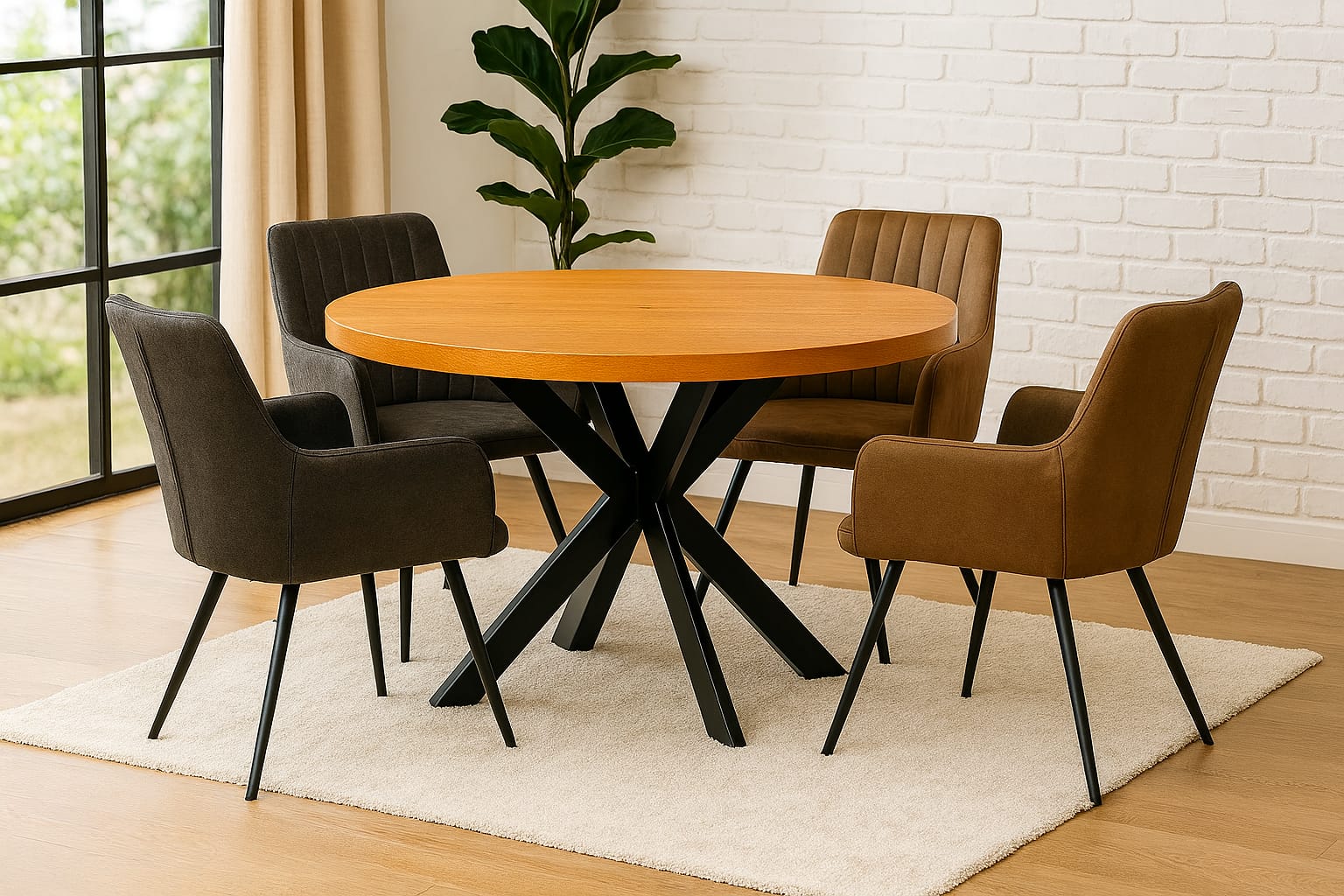 Esstisch 140 cm rund Eiche Holz