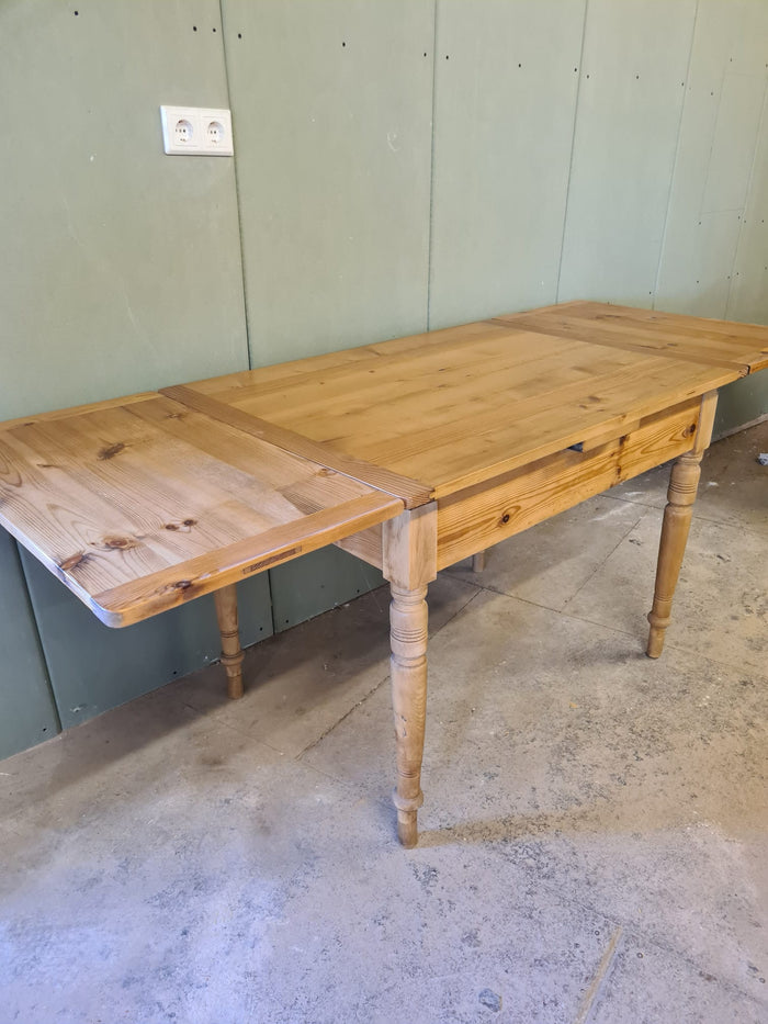 Jugendstil Kiefer ausziehbarer Tisch – Ansicht, Bild 1