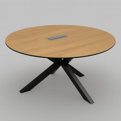 Konferenztisch Besprechungstisch rund Massivholz Eiche 