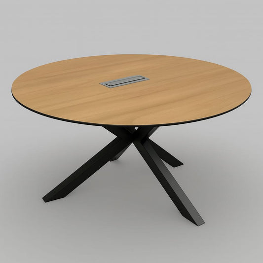 Konferenztisch Besprechungstisch rund Massivholz Eiche 