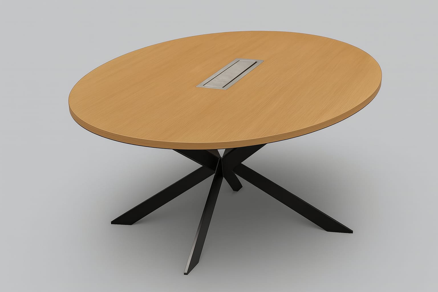 Konferenztisch Besprechungstisch Seminartisch rund Massivholz Eiche oval