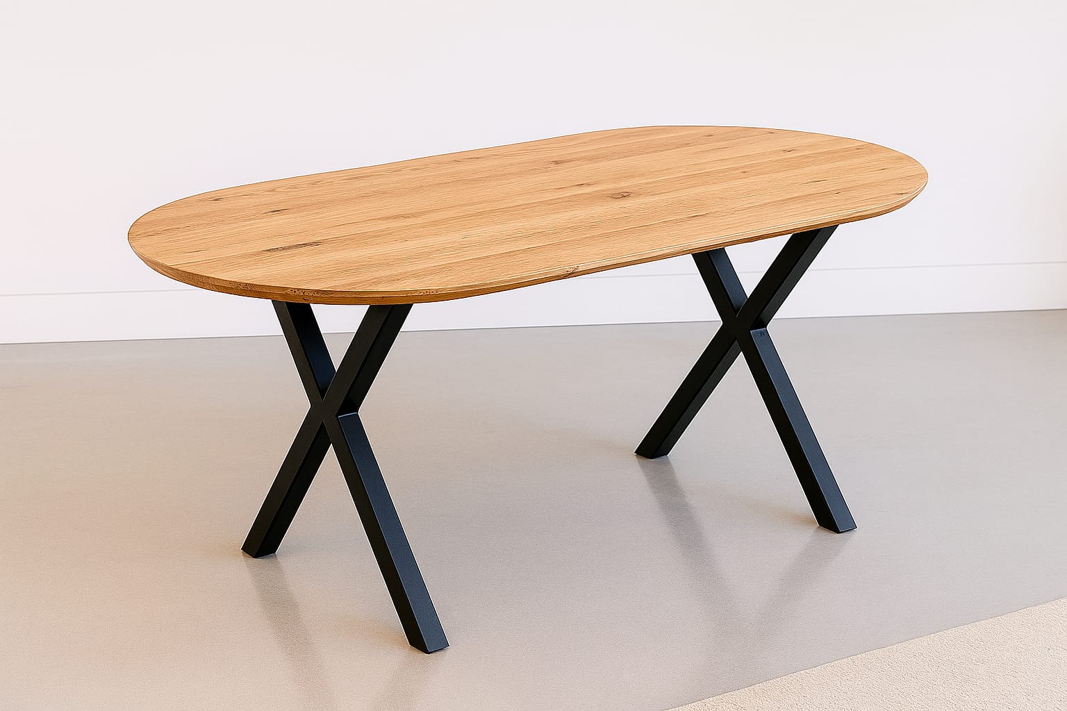 Runder Ovaler Esstisch nach Maß Eiche Massiv 