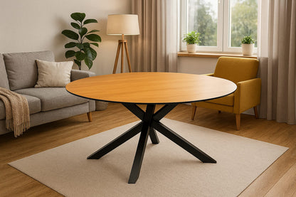 Runder Esstisch Eiche Rund Massivholz Wohnzimmer Holz 
