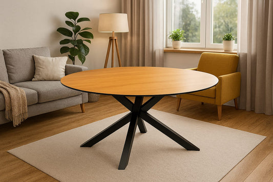 Runder Esstisch Eiche Rund Massivholz Wohnzimmer Holz 