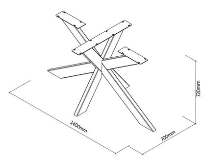 Spider Tischgestell robust stabil Metall Tischbein