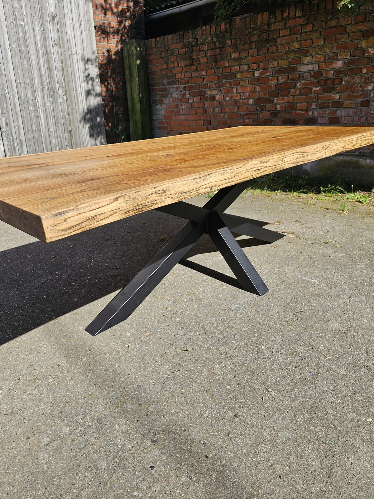 Baumkantentisch 160x90 cm – Eiche massiv für 6 Personen