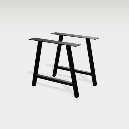 A-Gestell Tisch 78 x 72 cm aus Stahl schwarz mit Querstrebe – Vorschau 1