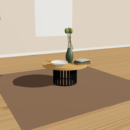 Couchtisch-Gestell rund mit Lamellen Ø 44 cm, 35 cm hoch, Stahl – Vorschau 2