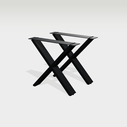 Doppel-X-Tischgestell 78 x 72 cm, 41 kg Stahl schwarz – Vorschau 1