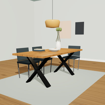 Doppel-X-Tischgestell 78 x 72 cm, 41 kg Stahl schwarz – Vorschau 2