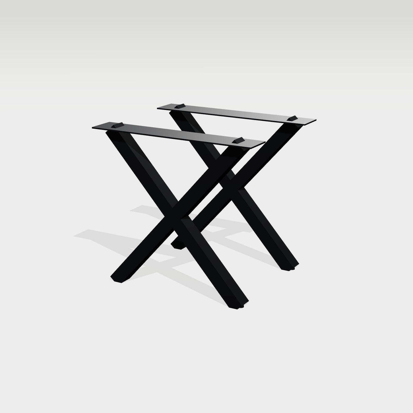 Gekreuztes Tischgestell X-Form 78 x 72 cm aus Stahl – Gekreuztes Tischgestell in X-Form aus schwarzem Stahl