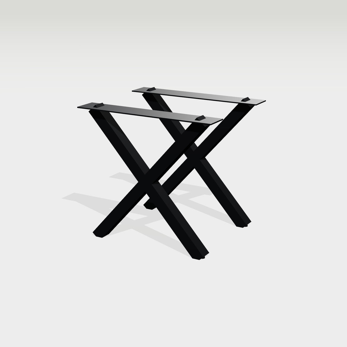 Gekreuztes Tischgestell X-Form 78 x 72 cm aus Stahl – Großansicht 1
