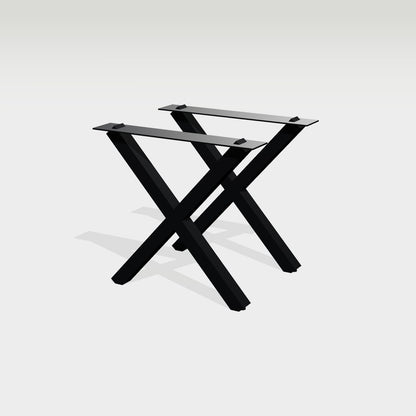 Gekreuztes Tischgestell X-Form 78 x 72 cm aus Stahl – Vorschau 1