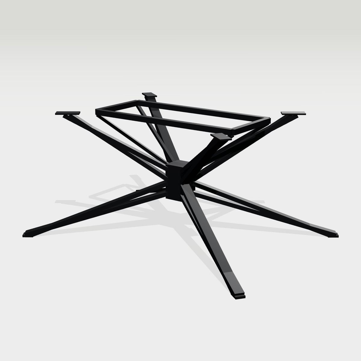 Großer Sternfuß für Esstisch 144 x 104 cm, Stahl schwarz – Großansicht 1