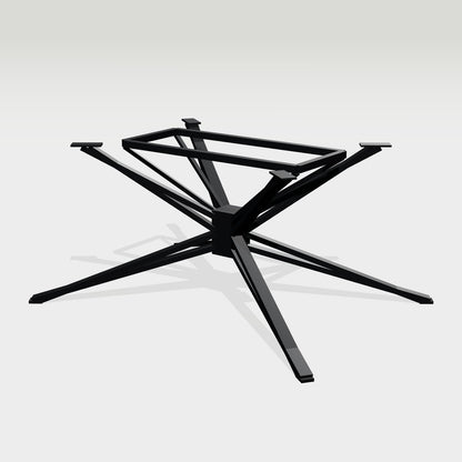 Großer Sternfuß für Esstisch 144 x 104 cm, Stahl schwarz – Vorschau 1