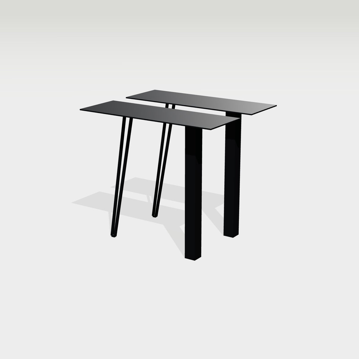 Hairpin-Tischbeine mit Vierkantbein 78 x 72 cm, Stahl – Großansicht 1