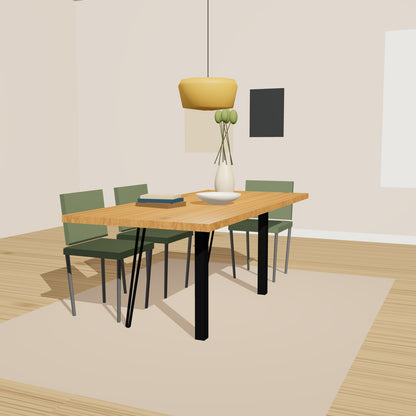 Hairpin-Tischbeine mit Vierkantbein 78 x 72 cm, Stahl – Vorschau 2