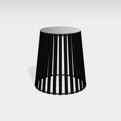 Konisches Tischgestell rund mit Lamellen Ø 65 cm, Stahl schwarz – Vorschau 1