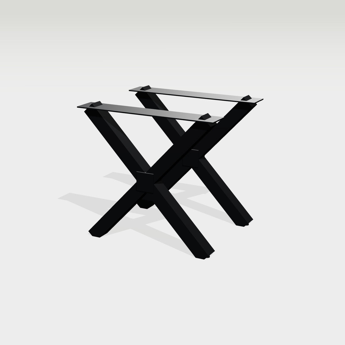 Kreuzgestell für Tisch 78 x 72,4 cm, Stahl schwarz – Großansicht 1