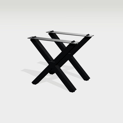 Kreuzgestell für Tisch 78 x 72,4 cm, Stahl schwarz – Vorschau 1