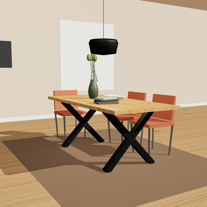 Kreuzgestell für Tisch 78 x 72,4 cm, Stahl schwarz – Vorschau 2