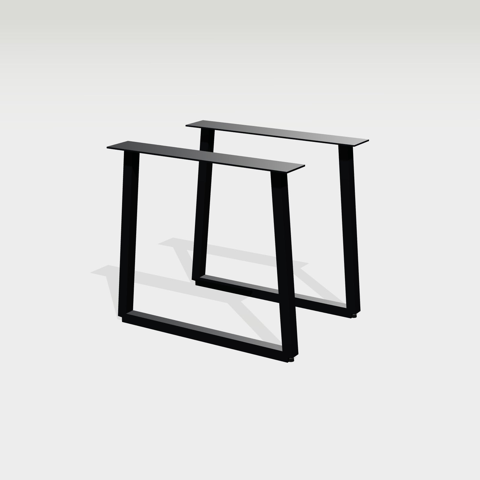 Kufengestell Trapez schlank 78 x 72 cm, Stahl schwarz – Schlankes Kufengestell in Trapezform aus schwarzem Stahl, Satz aus zwei Gestellen