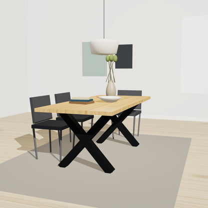 Massives X-Gestell für Tisch 78 x 72 cm, 27,6 kg Stahl – Vorschau 2