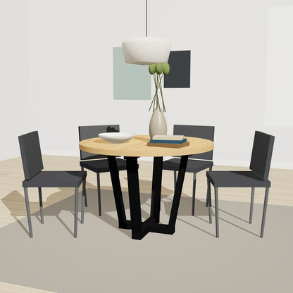 Pfostenfuß für Tisch mit vier Stützen 78 x 78 cm, Stahl – Vorschau 2