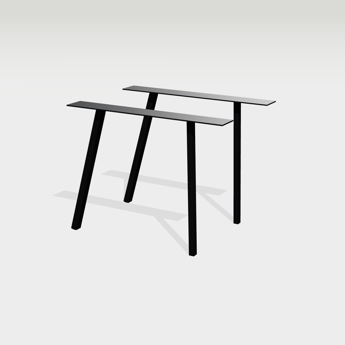 Spreizbeine für Tisch 91 x 72 cm aus Stahl, schwarz – Großansicht 1