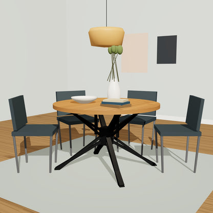 Sterngestell für runde Tische 88 x 77 cm, Stahl schwarz – Vorschau 2