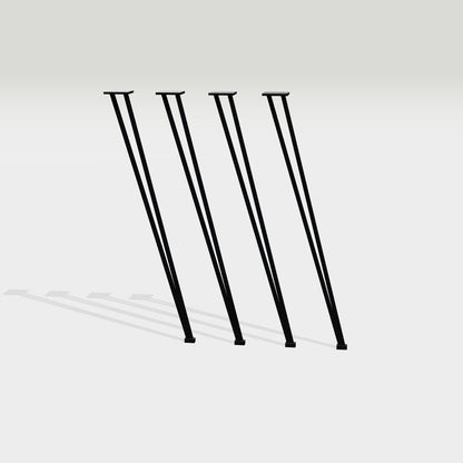 Tischbeine schräg, 4er-Set aus Stahl, 74 cm hoch, schwarz – Vorschau 1