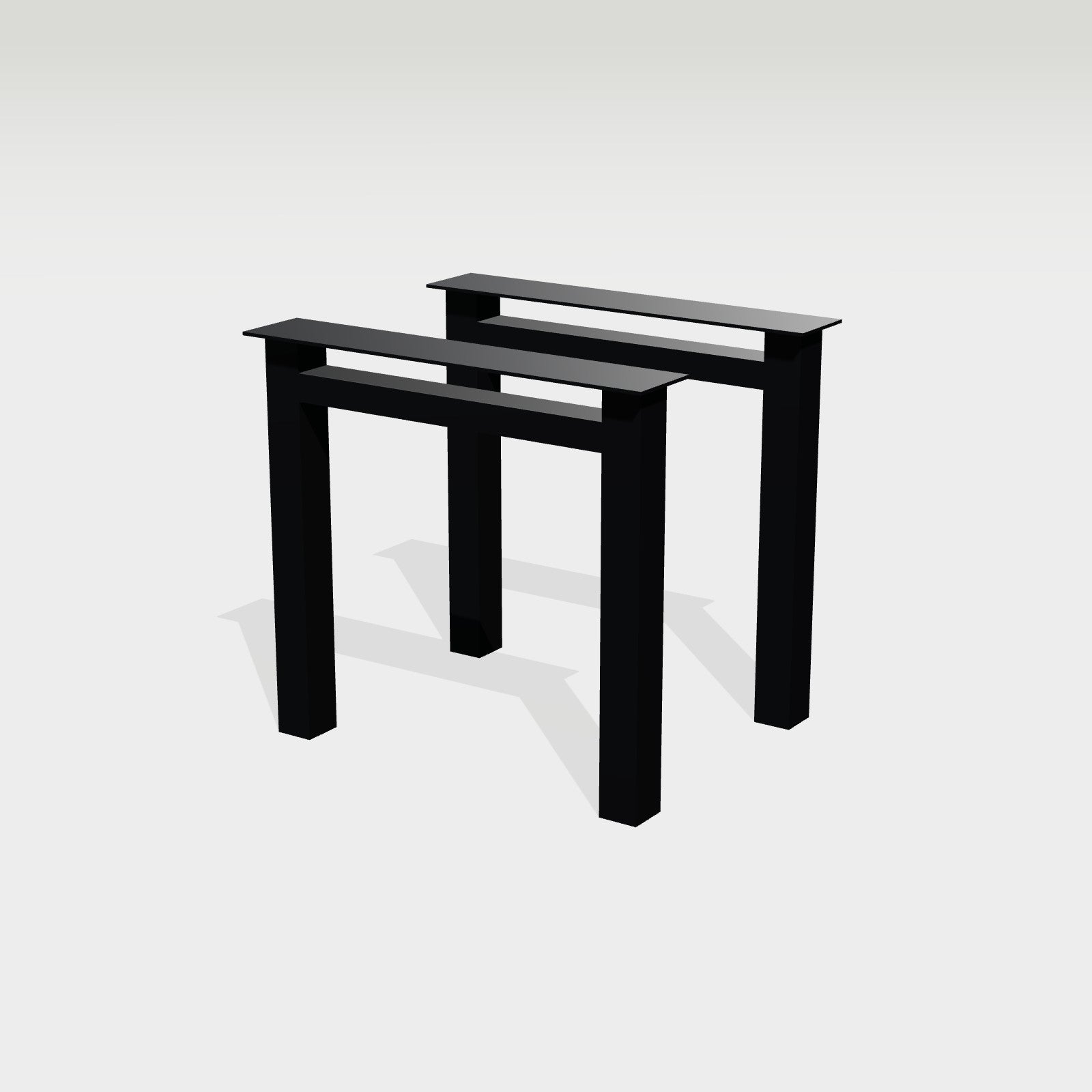 Tischgestell Portalform massiv 78 x 72 cm, 25 kg Stahl – Massives Tischgestell in Portalform aus schwarzem Stahl, Satz aus zwei Gestellen