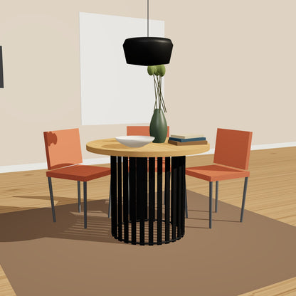 Tischgestell rund mit Lamellen Ø 60 cm, 72 cm hoch, Stahl schwarz – Vorschau 2