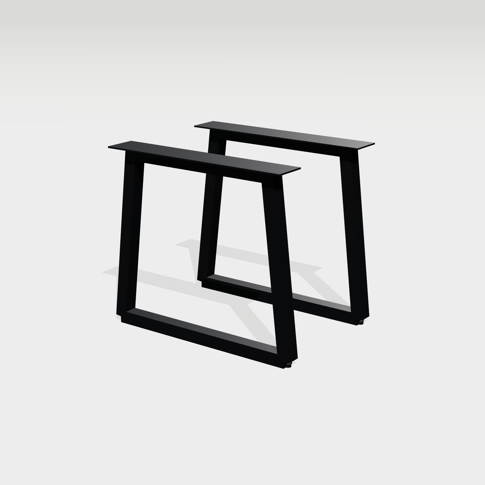 Trapez-Tischgestell 78 x 72 cm aus Stahl schwarz – Trapez-Tischgestell aus schwarzem Stahl, Satz aus zwei Gestellen