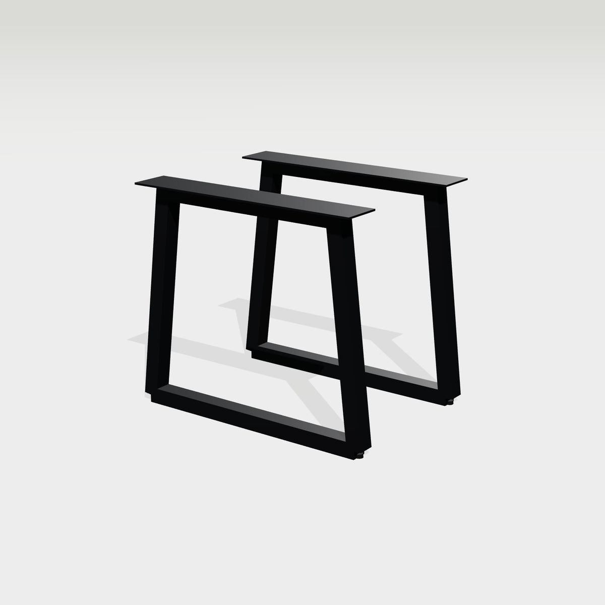 Trapez-Tischgestell 78 x 72 cm aus Stahl schwarz – Großansicht 1