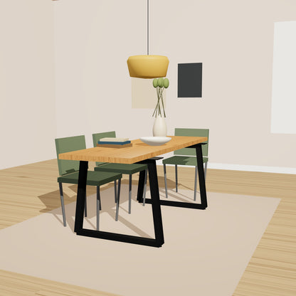 Trapez-Tischgestell 78 x 72 cm aus Stahl schwarz – Vorschau 2