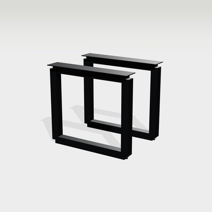 U-Tischgestell massiv 78 x 72 cm aus Stahl schwarz – Vorschau 1