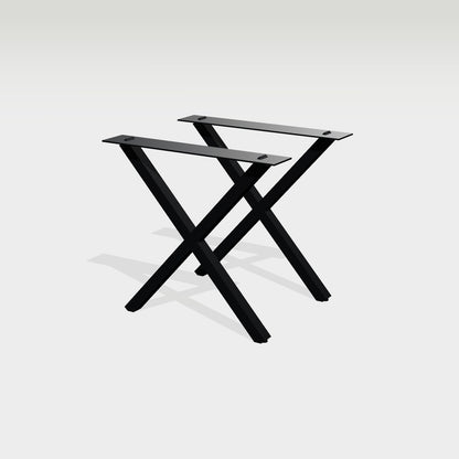 X-Gestell schlank für Tisch 78 x 72 cm, Stahl schwarz – Vorschau 1
