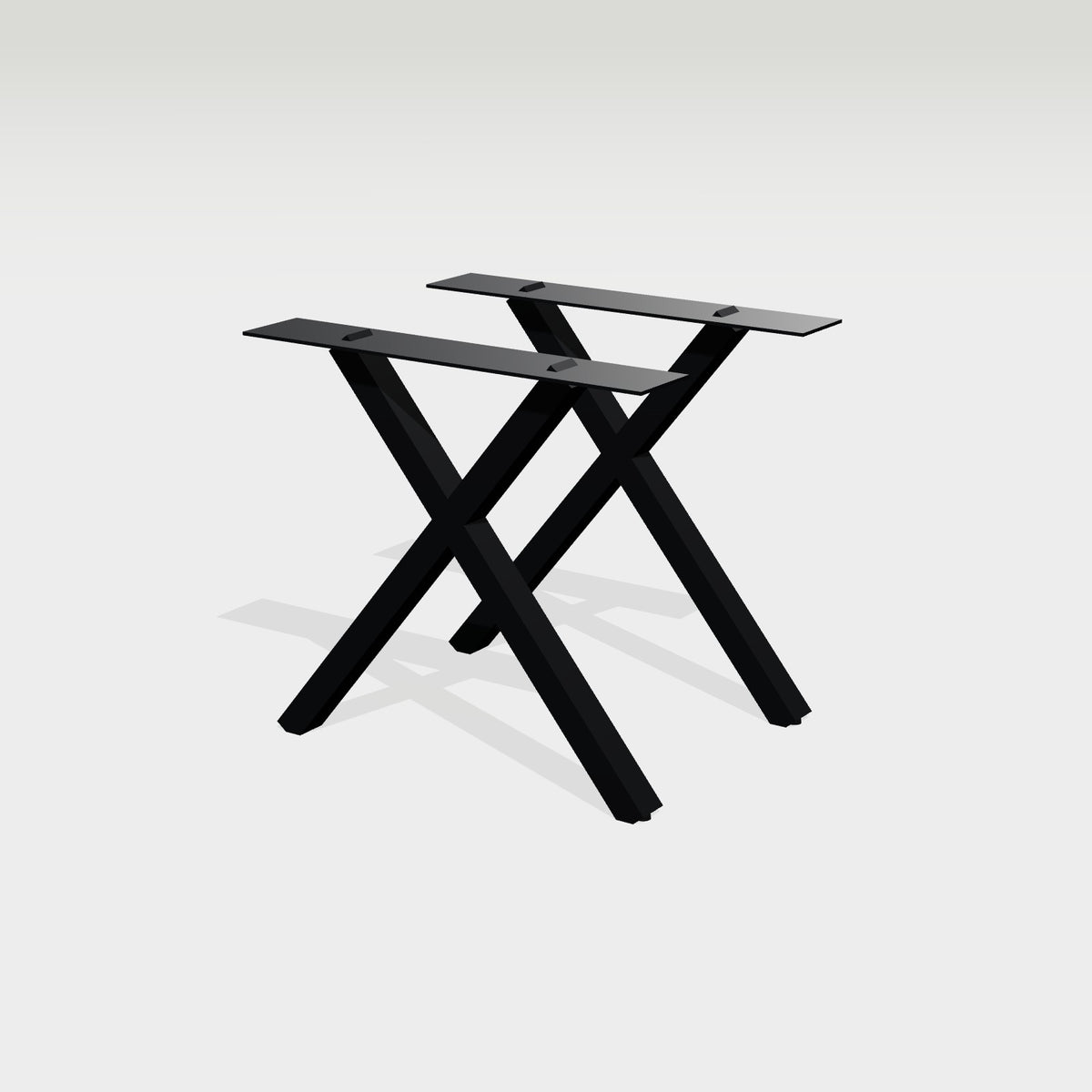 X-Tischgestell mit breitem Stand, 78 x 72 cm, Stahl schwarz – Großansicht 1